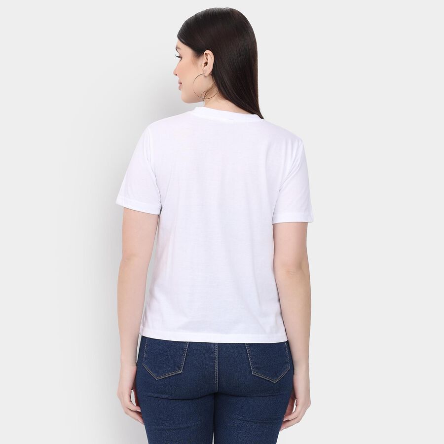Ladies' Round Neck T-Shirt , White, large