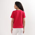 Ladies' 100% Cotton Round Neck T-Shirt , Fuchsia, small