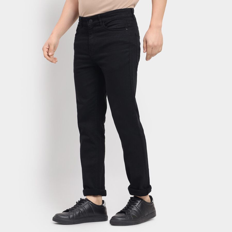 Men's 100% Cotton Slim Fit Jeans , Black, large image number null