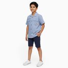 Boys' Casual Shirt, Mid Blue, small image number null