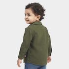 Infant Boys' Olive Green Cotton Spread Collar Utility Shirt, Olive, small