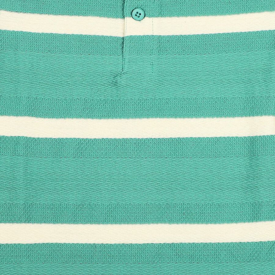 Boys Green Polo Neck Casual T-Shirt, हल्का हरा, large