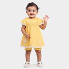 Infants' Yellow Smocked Embroidered Frock, पीला, small