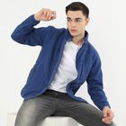 Men's Deep Steel Blue High Neck Casual Sweatshirt, टील ब्लू, small image number null