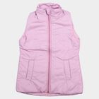 Girls' Lilac Stand Collar Puffer Jacket, Lilac, small