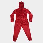 Girls Maroon Hooded Lounge Hipster Set, मरून, small