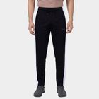 Men's Black Slim Fit Cuffed Track Pants, Black, small