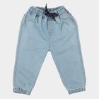 Infants Light Blue Jogger Fit Drawstring Jeans, हल्का नीला, small