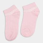 Women's Grey, Pink and Black Regular Fit Ankle-Length Socks Pack of 3, Assorted, small