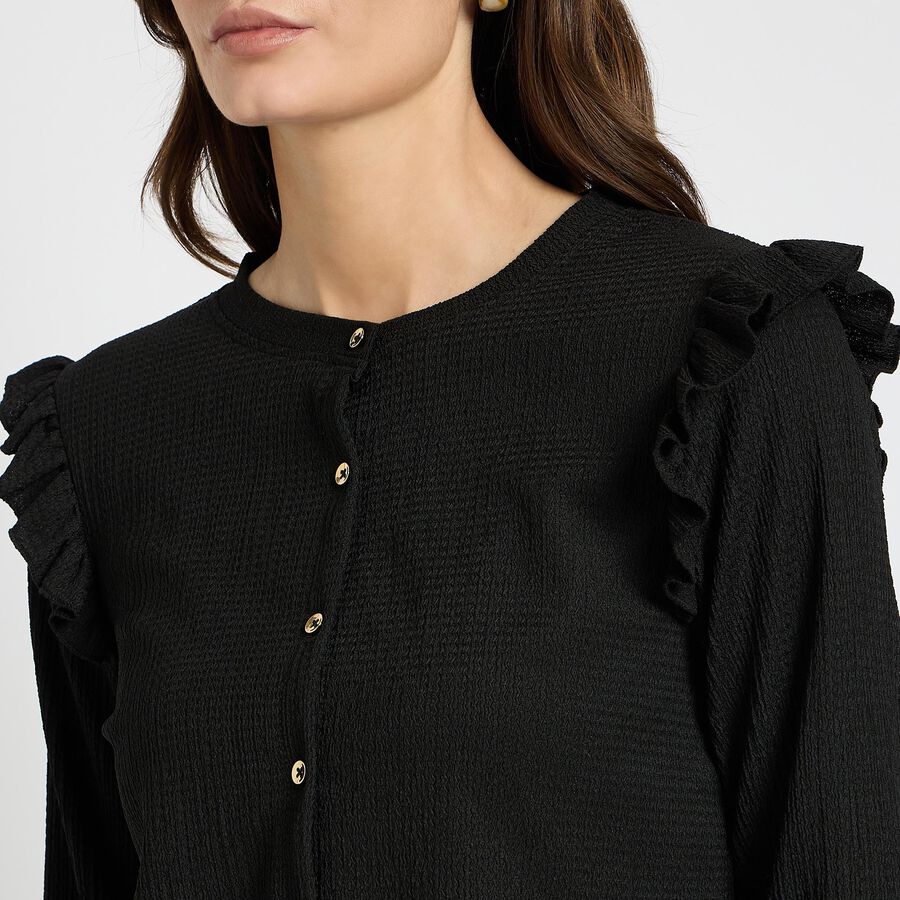Ladies'  Crop  Top, काला, large image number null