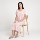 Women's Off White Round Neck A-Line Nighty, ऑफ व्हाइट, small