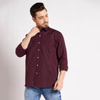 Printed Casual Shirt, Wine, small image number null