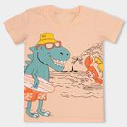 Boys' 100% Cotton Half Sleeves T-Shirt , पीच, small image number null