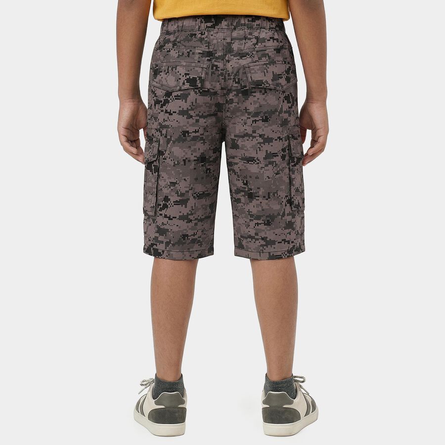 Boys' Black Relaxed Fit Cotton Jamaican Shorts, Black, large