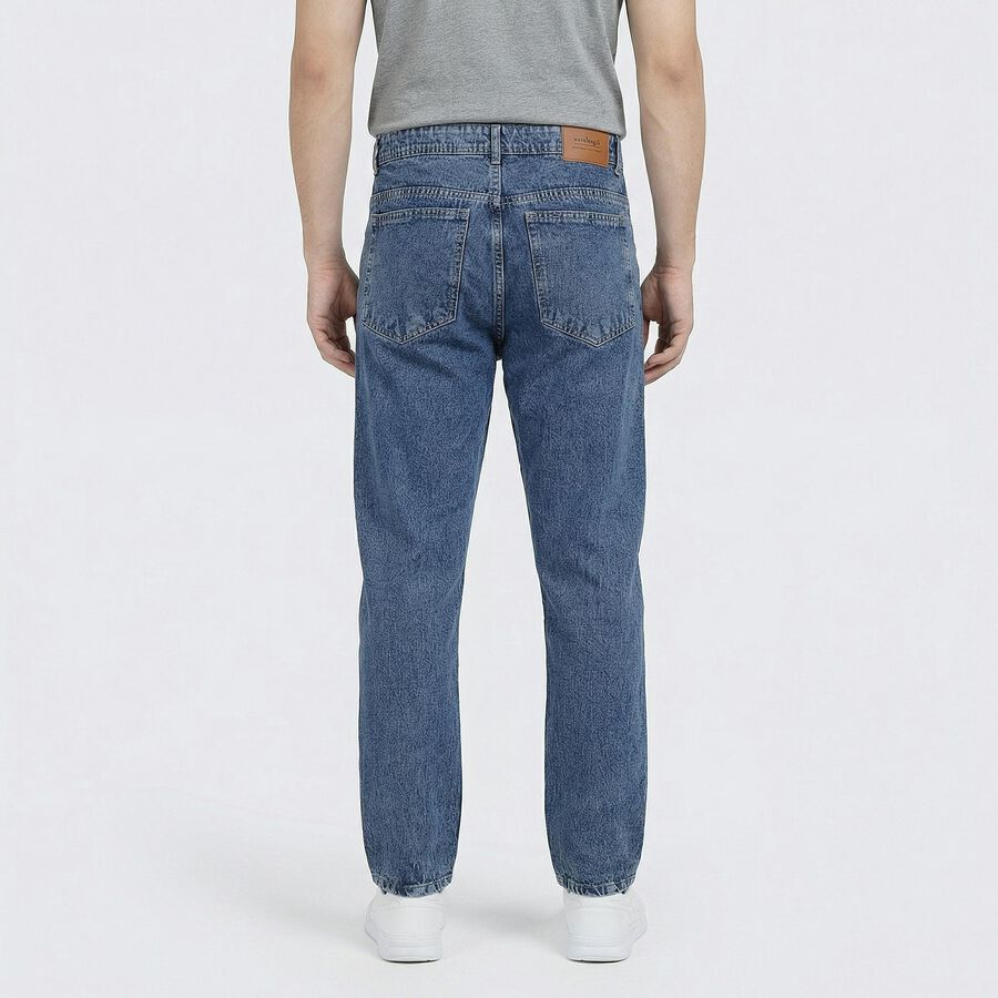 Men's Blue Regular Fit Classic Jeans, Mid Blue, large