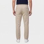 Men's Light Grey Slim Fit Pinstriped Casual Trousers, Light Grey, small