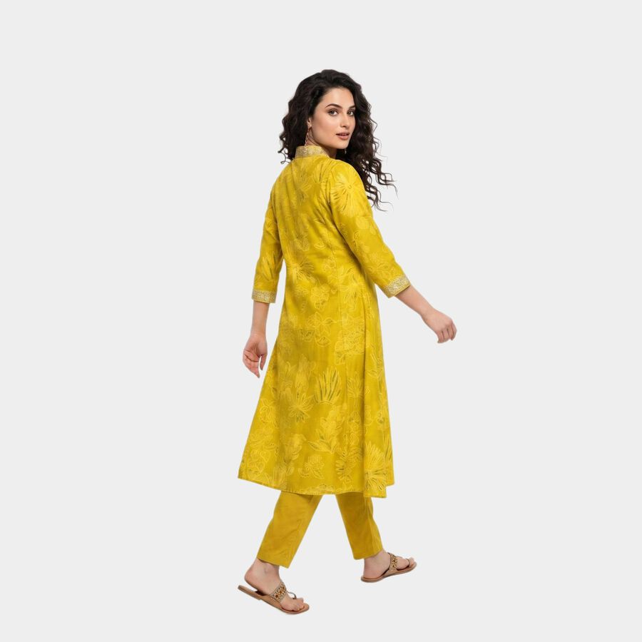 Women's Yellow Embellished Ethnic Set, Mustard, large