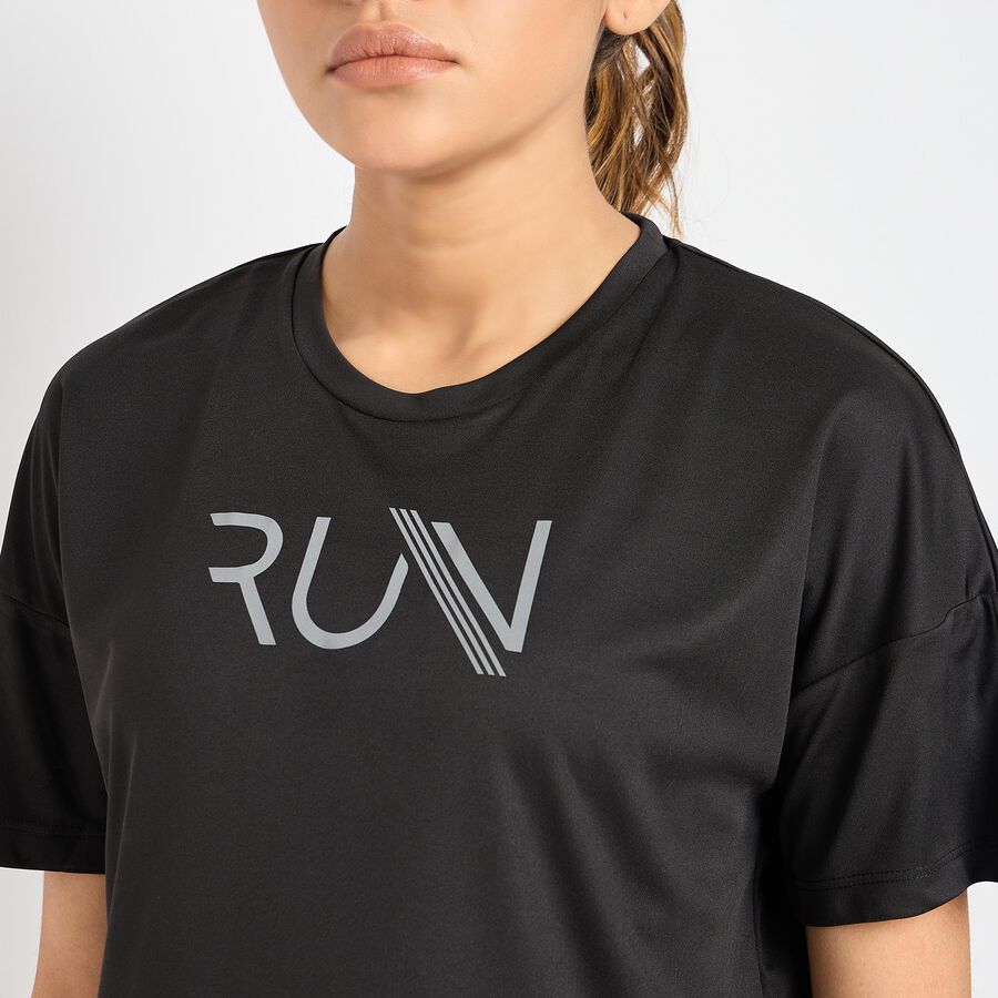 Ladies'  Crop  Top, Black, large image number null