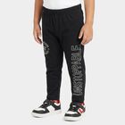 Boys' Black Straight Fit Graphic Printed Pyjama, काला, small