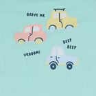 Infants' Light Green Cotton Round Neck Car Print Baba Suit, Light Green, small