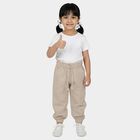 Girls Beige Embellished Cotton Blend Pyjama, Beige, small