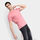 Men's Round Neck Half Sleeves T-Shirt , Light Pink, small image number null