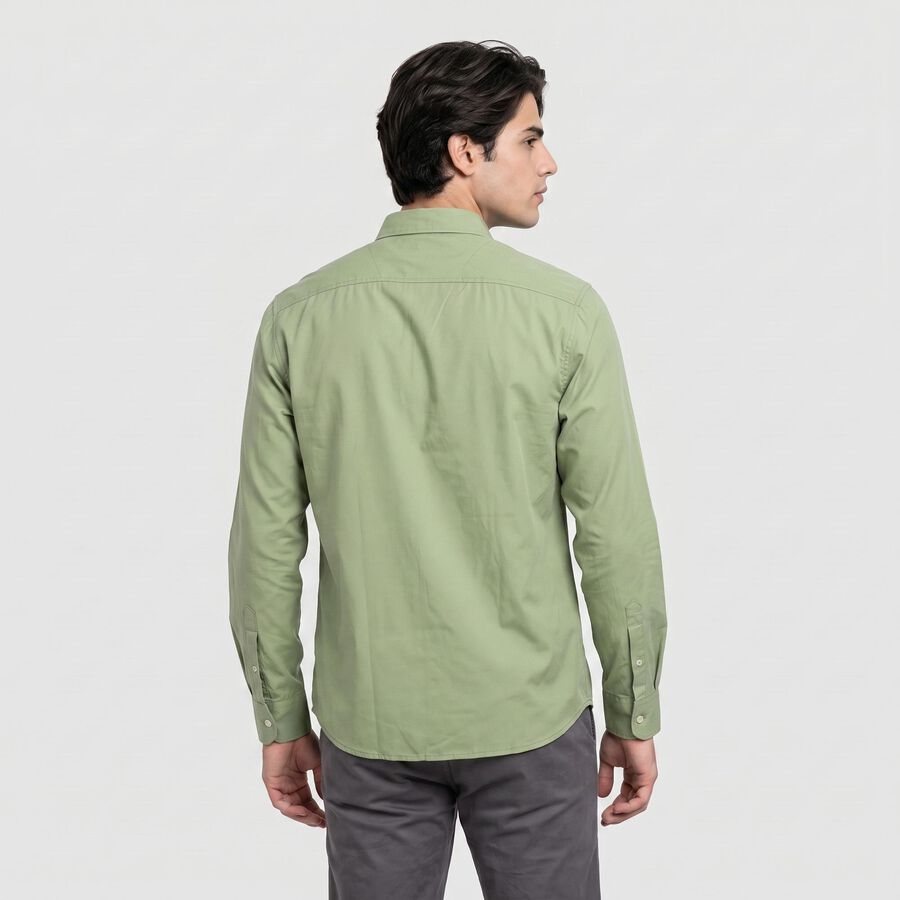 Men's Green Casual Shirt, Light Green, large