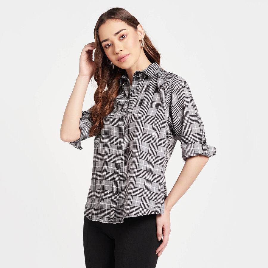 Checks Shirt, Black, large image number null
