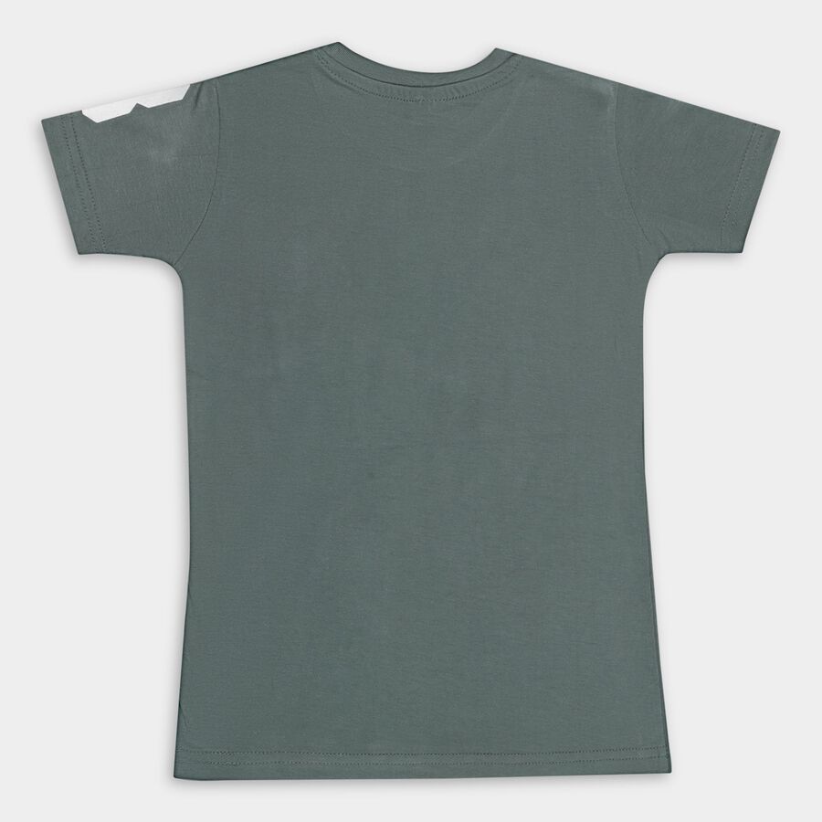 Boys' 100% Cotton Half Sleeves T-Shirt , ओलिव, large image number null