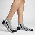 Men's Grey Regular Fit Striped Pack of 3 Socks, मिश्रित हल्का ग्रे, small