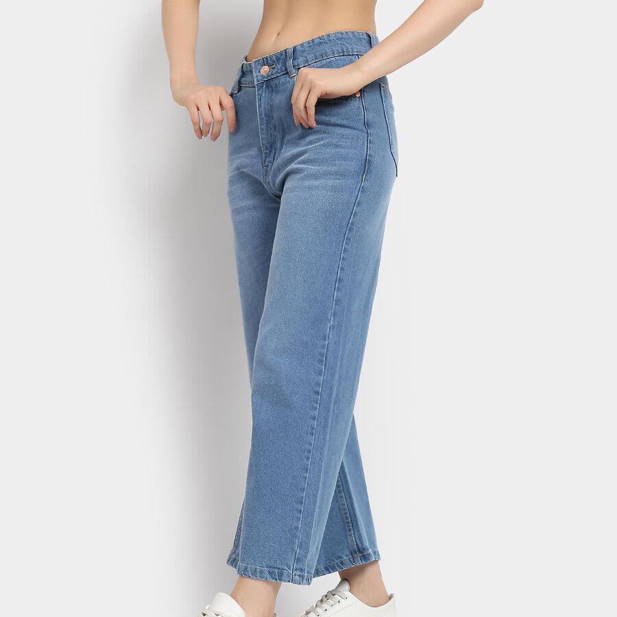 Ladies' 100% Cotton Jeans , हल्का नीला, large image number null