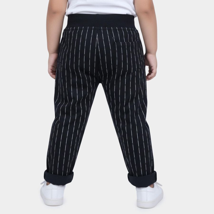 Infants' Navy Blue Straight Fit Pinstriped Trousers, Navy Blue, large