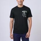 Men's Black Cotton Round Neck Casual T-Shirt, Black, small