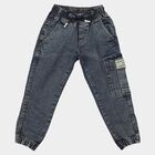 Boys Blue Cargo Jogger Fit Jeans, गहरा नीला, small