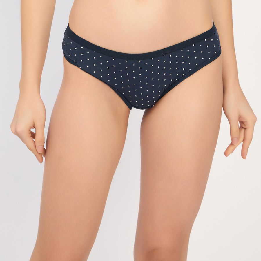 Ladies' 100% Cotton Panty, Navy Blue, large image number null