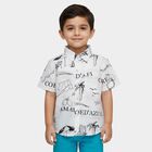 Boys White Cotton Half Sleeve Classic Casual Shirt, Off White, small