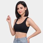 Women's Black Scoop Neck Bralette Bra, Black, small