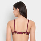Printed Non-Padded Bra, Wine, small image number null