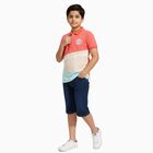 Boys Soft Peach Cotton Round Neck Casual Half Sleeve T-Shirt, Peach, small