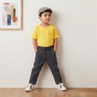 Boys Dark Grey Straight Fit Drawstring Jeans, Dark Grey, small