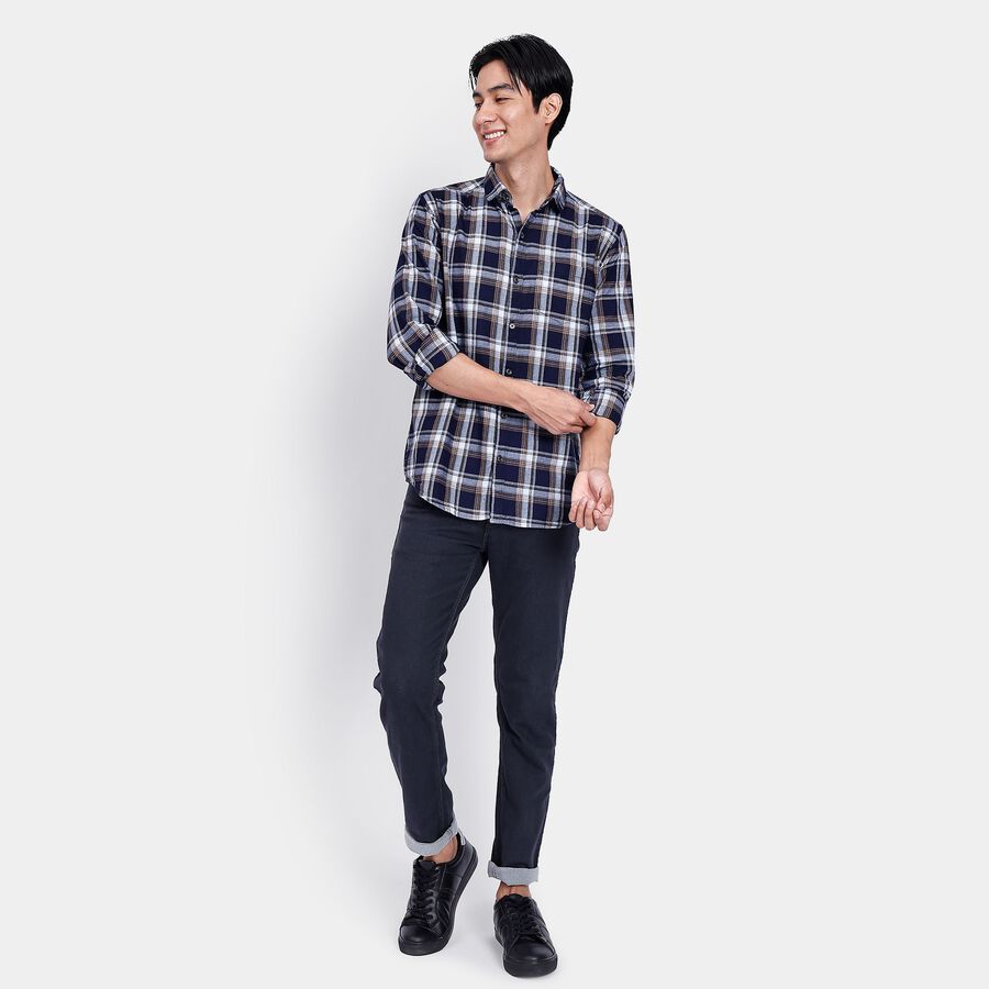 Men's 100% Cotton Casual Shirt, भूरा, large image number null