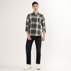 Men's Muted Olive Green Cotton Full Sleeve Spread Collar Casual Shirt, Olive, small