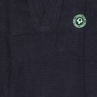 Boys' Navy Cotton Blend Polo Neck Textured Baba Suit, नेवी ब्लू, small image number null