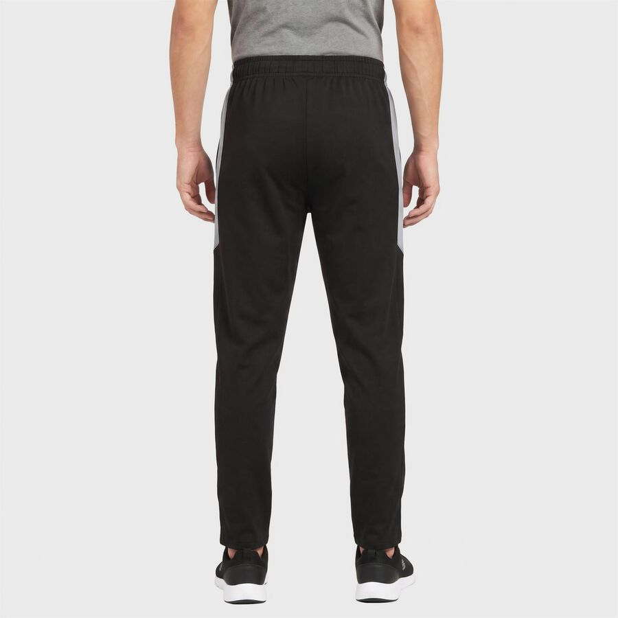 Men's Black Slim Fit Panelled Track Pants, Black, large