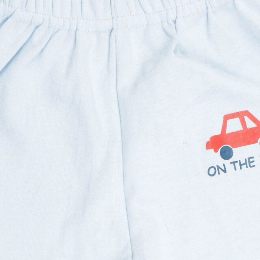 Infants Cotton Printed Pyjama, Light Blue, large image number null