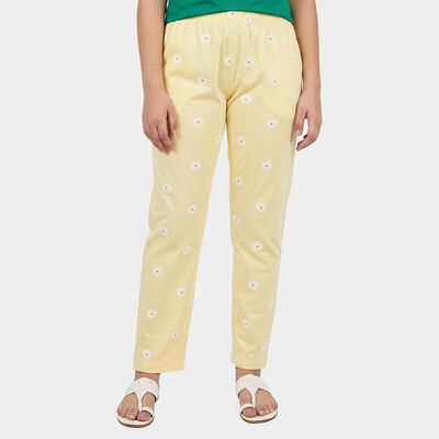 Girls' Yellow Regular Fit Solid Pyjama