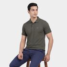 Men's Green Polo Neck Solid T-Shirt, हल्का हरा, small