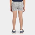 Boys Grey Regular Fit Printed Trunks, हल्का ग्रे, small