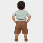 Infants' Light Green Cotton Round Neck Striped Baba Suit, Light Green, small