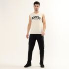 Men's Jet Black Slim Fit Side-Panelled Track Pants, काला, small
